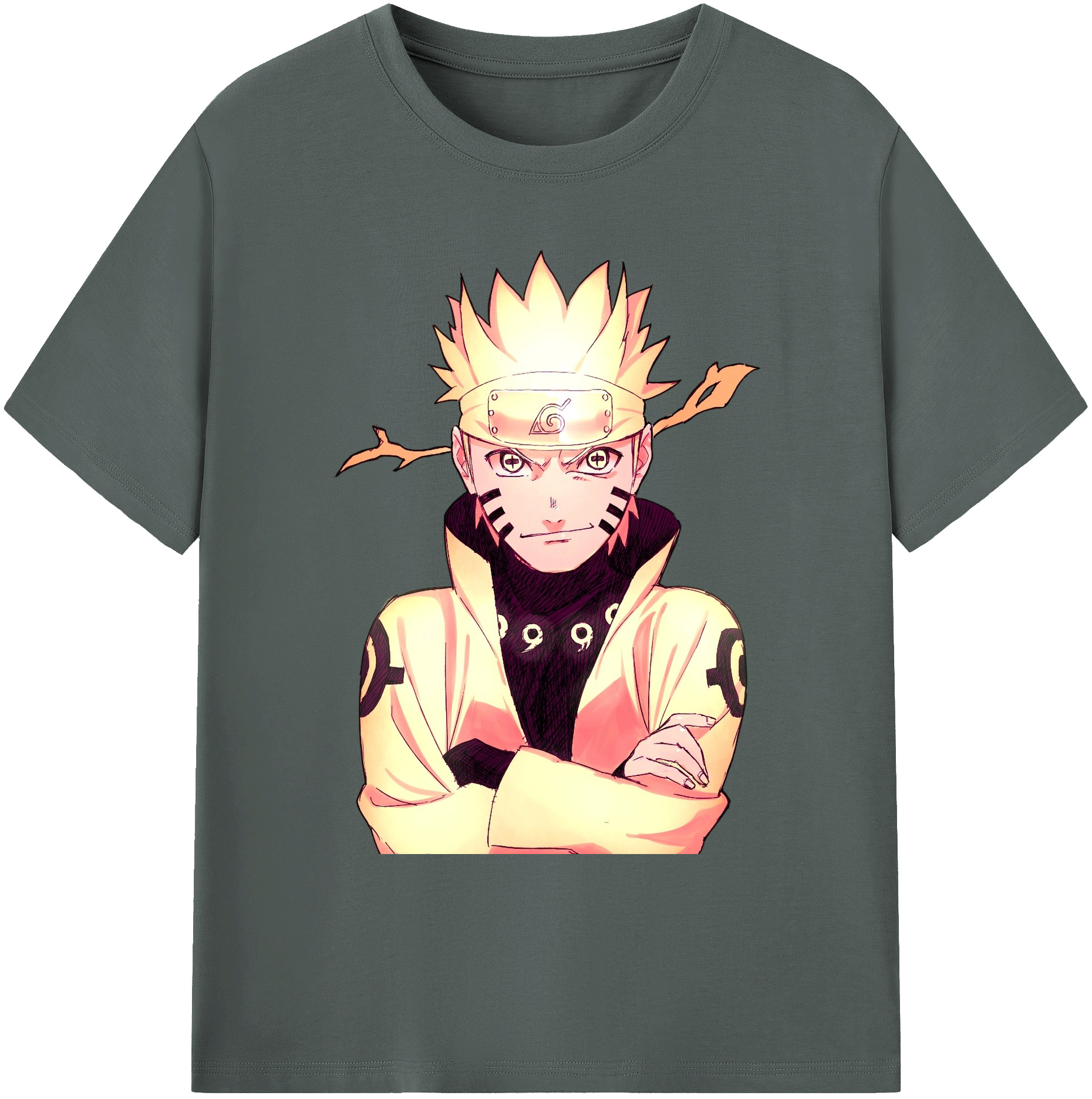 （画像用） NARUTO -ナルト- うずまき ナルト Uzumaki Naruto 綿100％ メンズ半袖Tシャツ｜肌触りやわらか＆通気性
